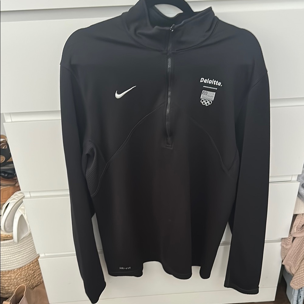 Nike Black Half-Zip Jacket with Logo